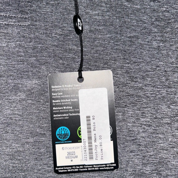 NWT FootJoy Men's Gray Polo Shirt M - Picture 3 of 5